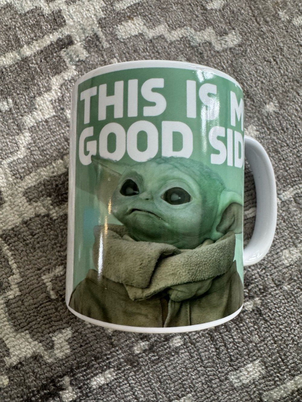Baby Yoda This is My Good Side Star Wars Graphic Mug Green